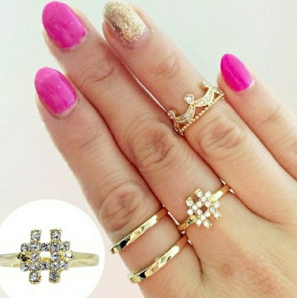 T&J Designs Jewelry - 18K Gold Czech Crystal # Ring T&J Designs Jewelry - 18K Gold Czech Crystal # Ring